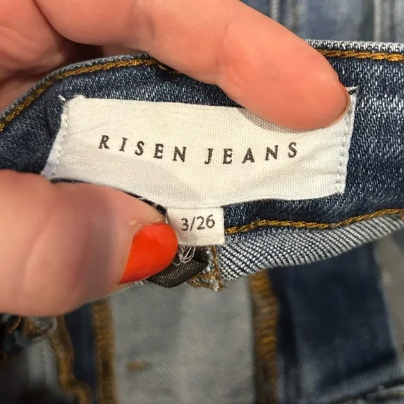 Risen Women’s  Jeans 3 Cropped Cuff Stretch - Picture 6 of 8